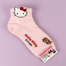 Load image into Gallery viewer, Sanrio Boucle Characters Face Cotton Ankle Crew Socks : Hello Kitty