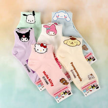 Load image into Gallery viewer, Sanrio Boucle Characters Face Cotton Ankle Crew Socks : Hello Kitty