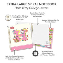 Load image into Gallery viewer, Hello Kitty College Letters Extra Large Spiral Notebook
