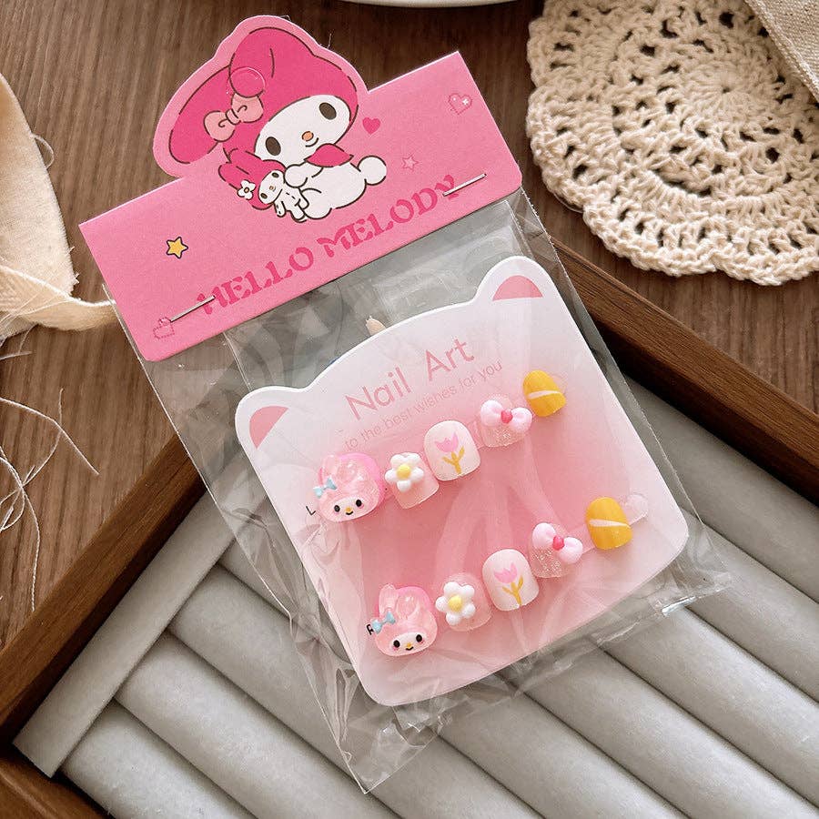 Cartoon Character Nail Art Stickers for Kids - Cute Pastel Designs: 4 ...