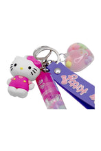 Load image into Gallery viewer, Hello Kitty Lip Roller Keychain with Charms

